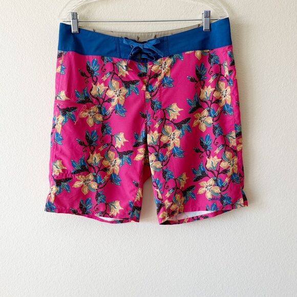Patagonia Hot Pink Floral Board Shorts - Picture 1 of 9